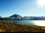 Altiplanic lagoons, panoramic view, Antofagasta region, Chile