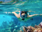 Snorkeling in the coral reff in Santa Lucia