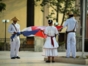 Lowering the flag ceremony, Parque Agramonte, Camaguey City