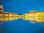 Panoramic hotel & pool night view