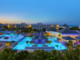 Panoramic hotel & pool view