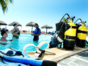 Scuba diving introductory lesson at the pool