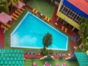 Panoramic aereal hotel & pool view