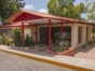 Panoramic motel front view