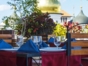 Hotel terrace and the Russian orthodox church view