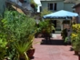 Panoramic house and garden view