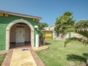 Panoramic house and garden view