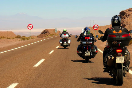 Motorcycle tour, Antofagasta region, Chile.