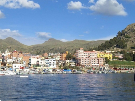 Copacabana city, on the river of Titicaca Lake