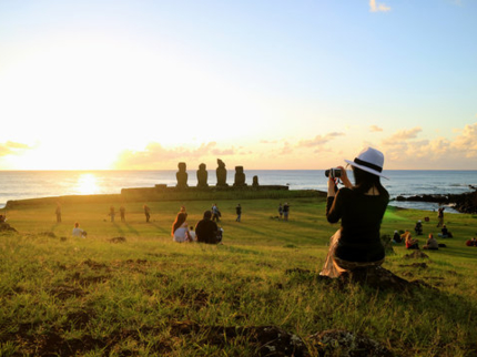 Sunset in Tahai, Easter Island