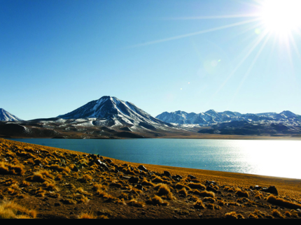 Altiplanic lagoons, panoramic view, Antofagasta region, Chile