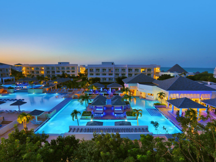 Panoramic hotel & pool view