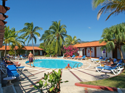 Panoramic hotel & pool view