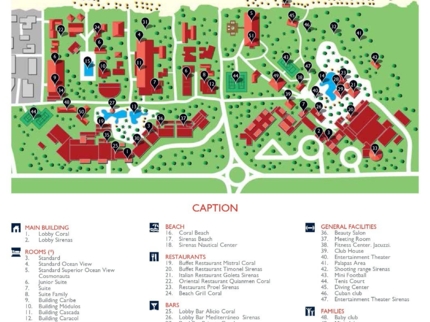 Sol Sirenas Coral Hotel Map