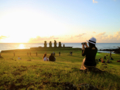 Sunset in Tahai, Easter Island