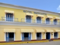 Panoramic hotel entrace view